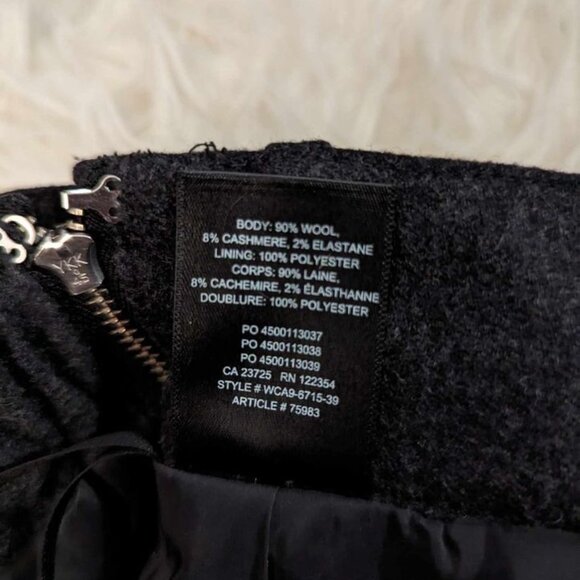 Babaton Dark Grey Wool & Cashmere Cropped Culottes with Belt - Picture 3 of 3